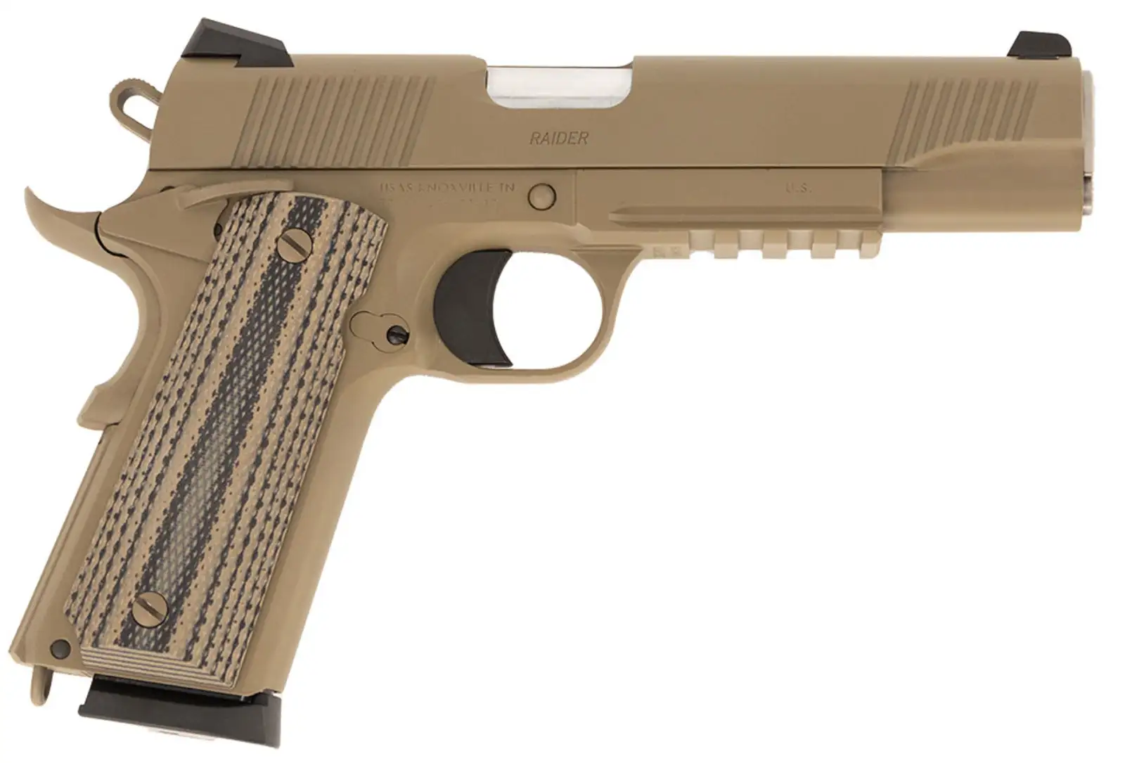 TISAS 1911 DUTY B45RDG HGA 45 AUTO 5IN BBL FS CERAKOTE FDE G10 GRIPS RAIL 7RD MAG ENH