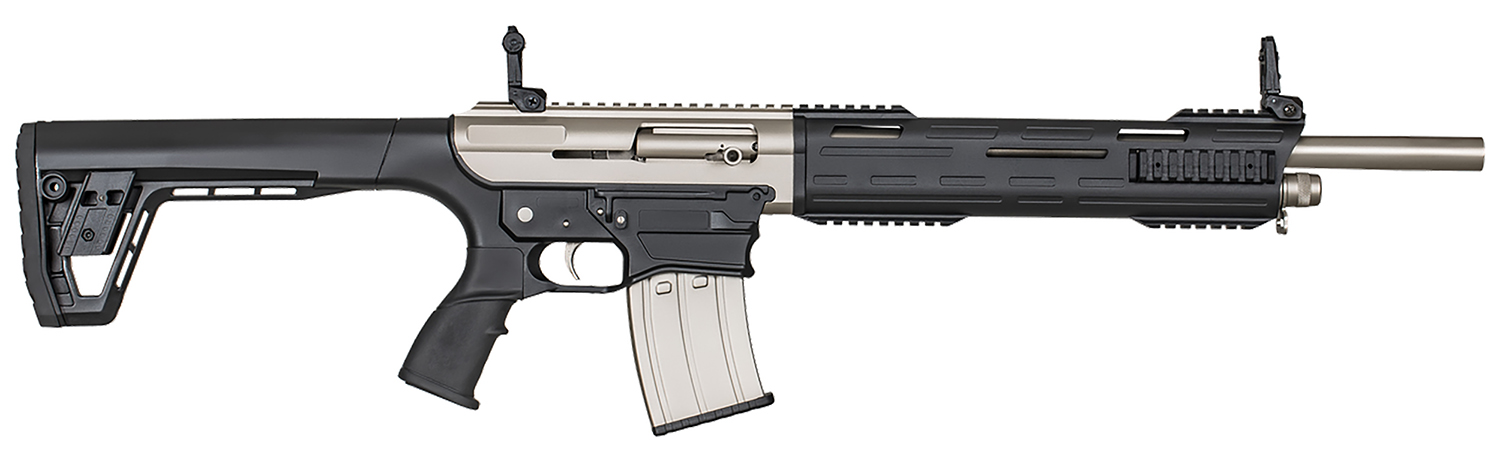 Tokarev USA 21000102 TAR MP 12 Gauge Semi-Auto 3″ 5+1 18.50″ Electroless Nickel Stainless Steel Barrel, Electroless Nickel Aluminum Receiver w/Picatinny Rail, M-LOK Handguards, Black Polymer Stock