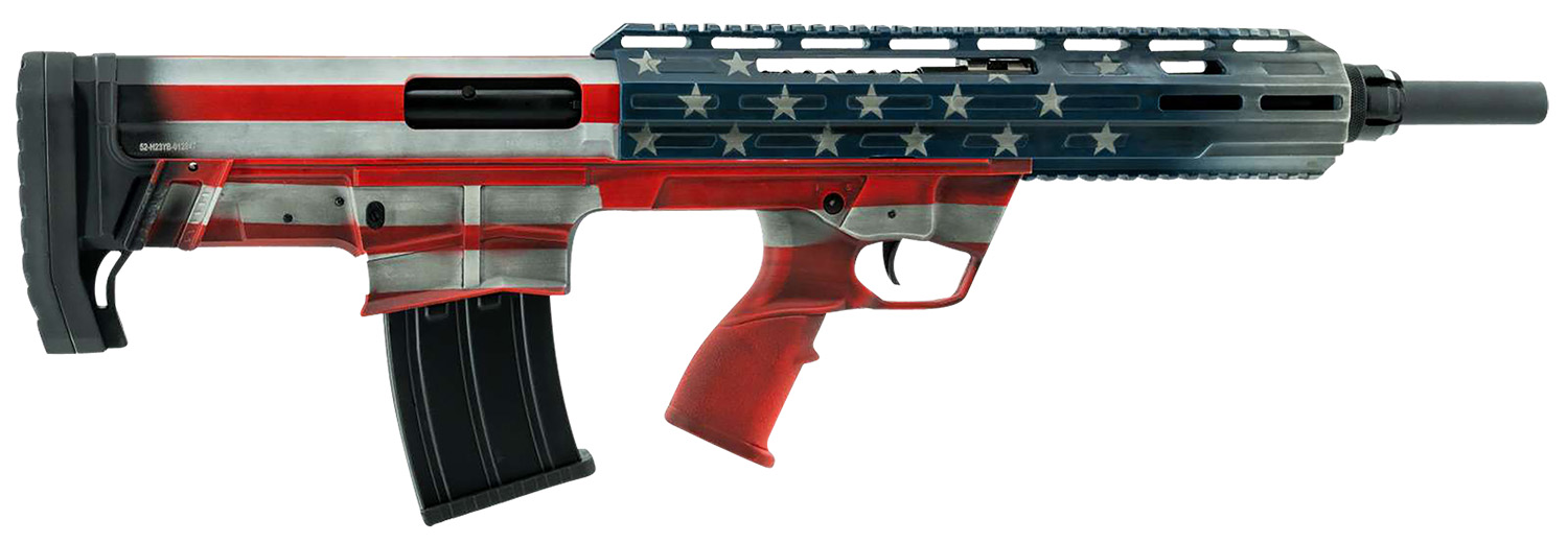 Tokarev USA 21000164 TBP  Bullpup 12 Gauge Semi-Auto 3″ 5+1 18.50″ Black Steel Barrel, American Flag Picatinny Rail Receiver, American Flag Adjustable Synthetic Stock