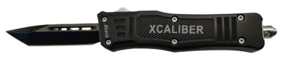 Xcaliber Knife Company  45 ACP  Small 2.75" OTF Tanto Plain Black 440C SS Blade, 3.91" Steel Handle