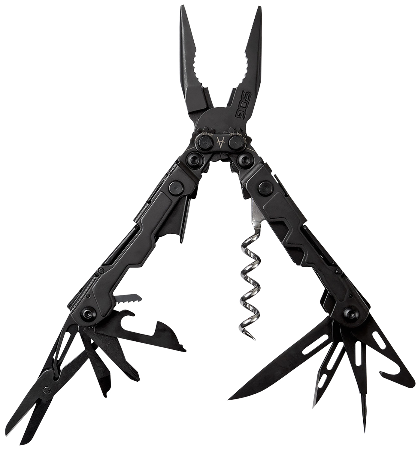 S.O.G SOGPL1002CP PowerLitre Black Hardcoat Anodized 5Cr15MoV Stainless Steel 5" Long Features 19 Tools