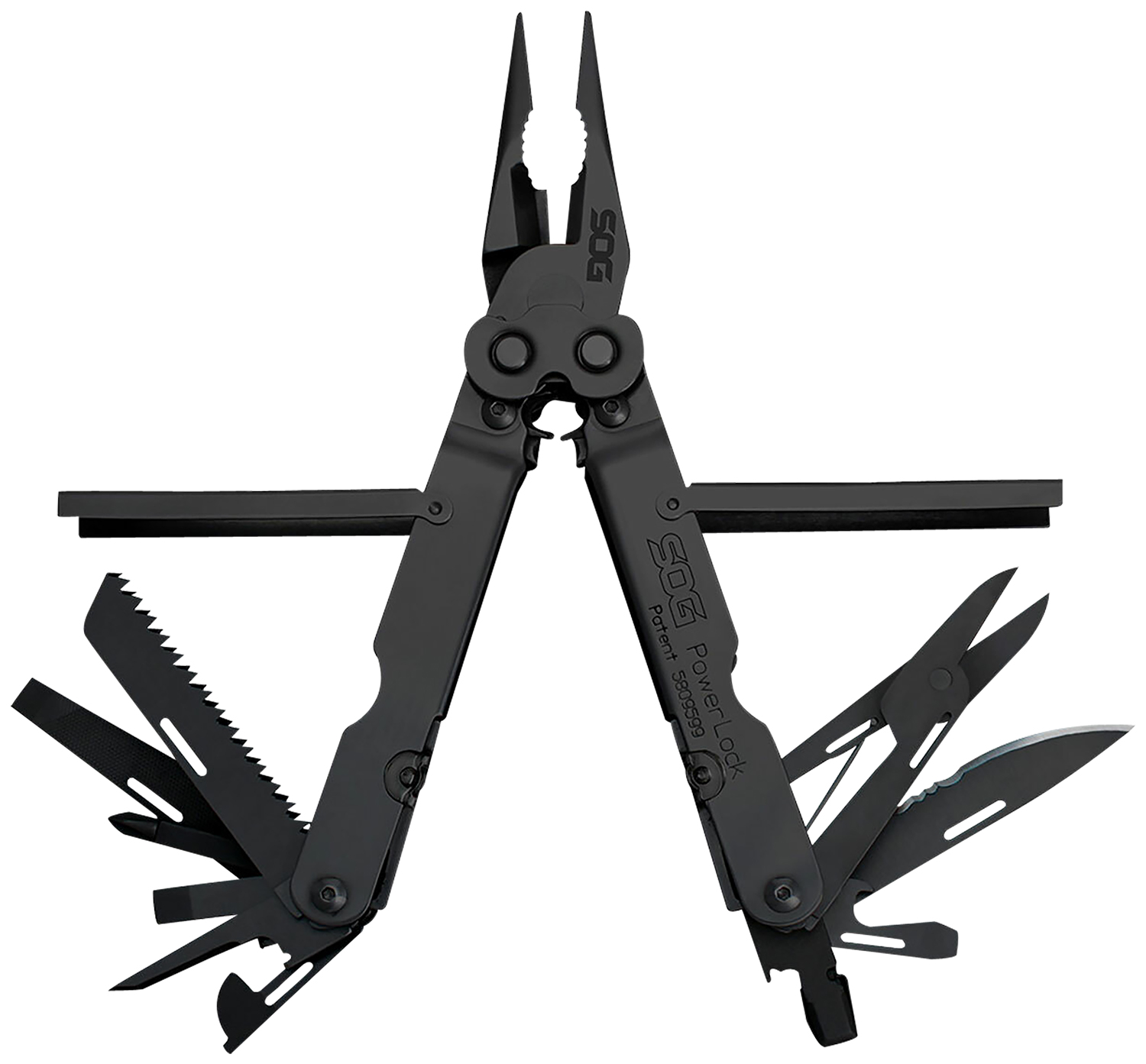 S.O.G SOG-B61N-CP Powerlock Black Oxide 420 Stainless Steel 7" Long Features 18 Tools w/Sheath