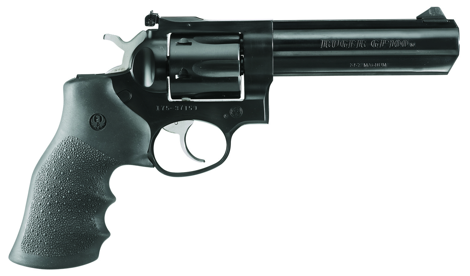 Ruger 1756 GP100 Sports South Exclusive 357 Mag 6 Shot 5" Blued Full Lug Steel Barrel, Blued Cylinder Blued Steel Frame, Black Finger Grooved Rubber Grip, Transfer Bar Safety, Exposed Hammer