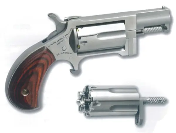 NORTH AMERICAN ARMS SIDEWINDER HGR 22LR/22WMR 1″ BBL SS SWINGOUT CONVERSION