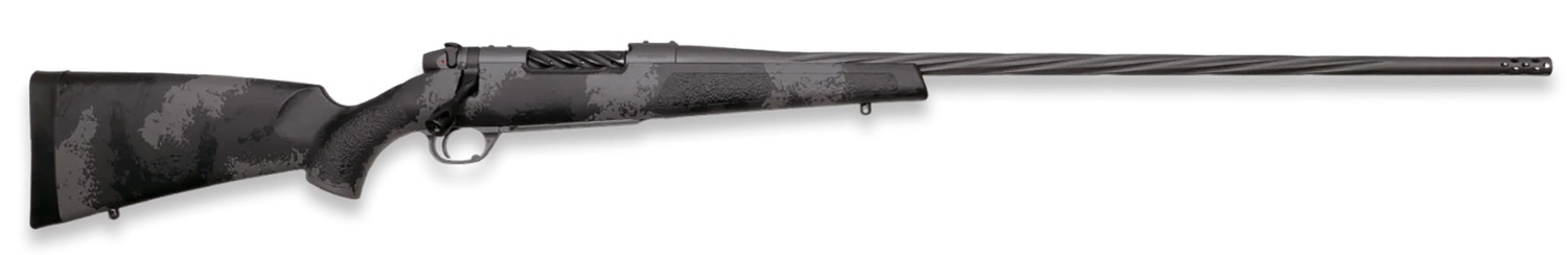 Weatherby MLW01N7MMWR8B Mark V Live Wild 7mm Wthby Mag 3+1 26″ Carbon Gray Cerakote Fluted Threaded Barrel & Steel Drilled & Tapped Receiver, Black w/Gray Accents Fixed Polymer Stock, Right Hand