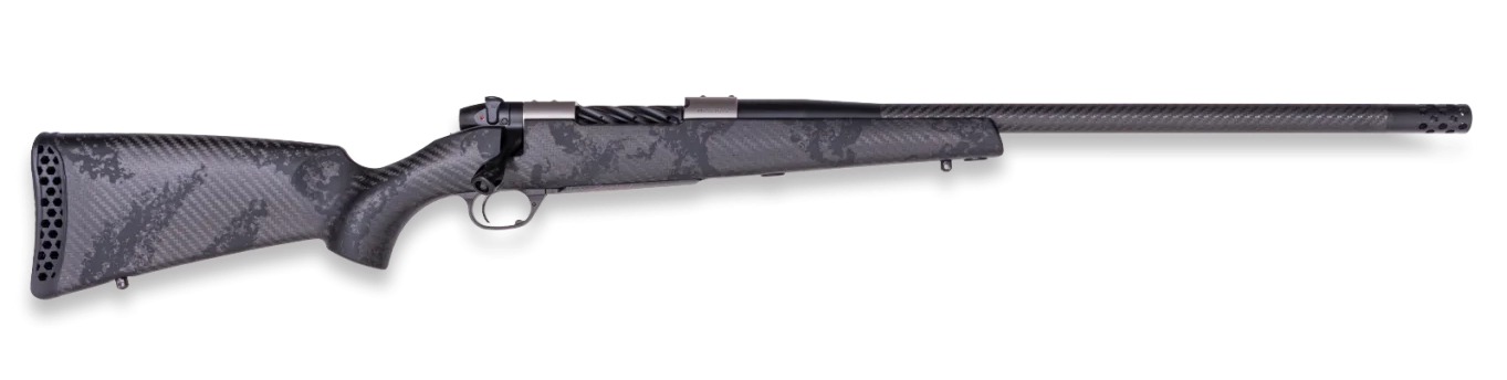 Weatherby MGT01N308NR2B Mark V Backcountry Guide TI 308 Win 4+1 20″ Graphite Black Cerakote Fluted Threaded Carbon Barrel, Titanium Drilled & Tapped Receiver, Exposed Carbon w/Carbide Black Accents Fi