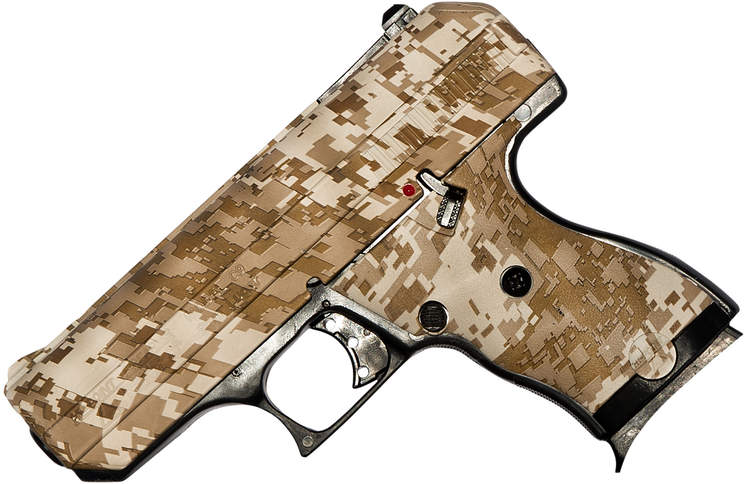 Hi-Point 916DD C9 9mm Luger 8+1, 3.50" Black Steel Barrel, Hydro-Dipped Digital Desert Camo Serrated Steel Slide, Hydro-Dipped Digital Desert Camo Polymer Frame & Grip