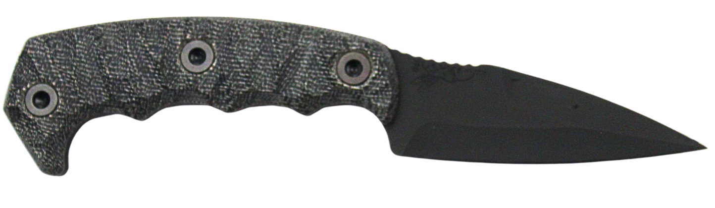 HALF FACE BLADES HUMINT 3″ BLADE, 8″OA, CPM S45VN STEEL, ARMOR BLK, GRY MICARTA GRIP