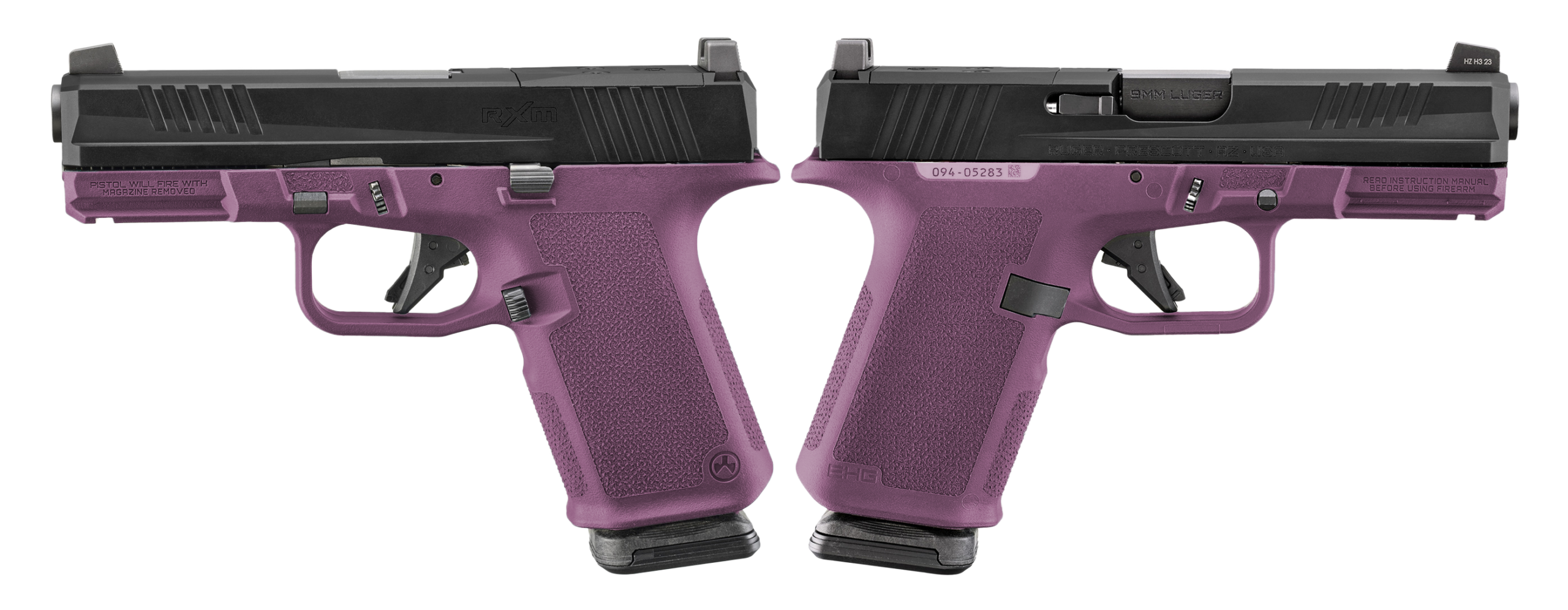 RUGER RXM 9MM PISTOL 4″ BBL BLACK CHERRY MAGPUL EHG, O.R. 2-15RD MAGS
