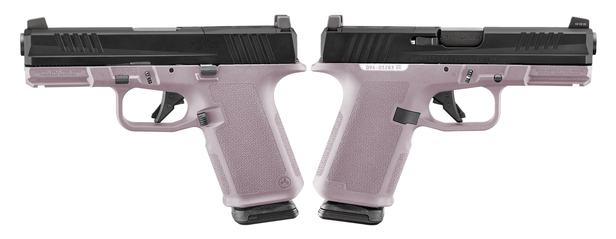 RUGER RXM 9MM PISTOL 4″ BBL PINK CHAMPAGNE MAGPUL EHG, O.R. 2-15RD MAGS – ORION EXCLUSIVE