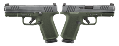 RUGER RXM 9MM PISTOL 4" CRUSHED SILVER BATTLE WORN/GREEN O.R. 2-15RD MAGS - ORION EXCLUSIVE