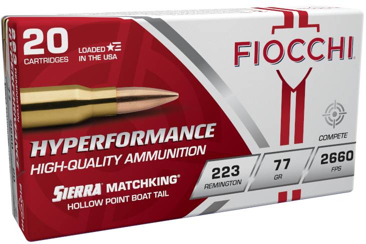 FIOCCHI AMO 223 REM 77GR HPBT MK 20-RD ( 10 BOXES PER CASE )