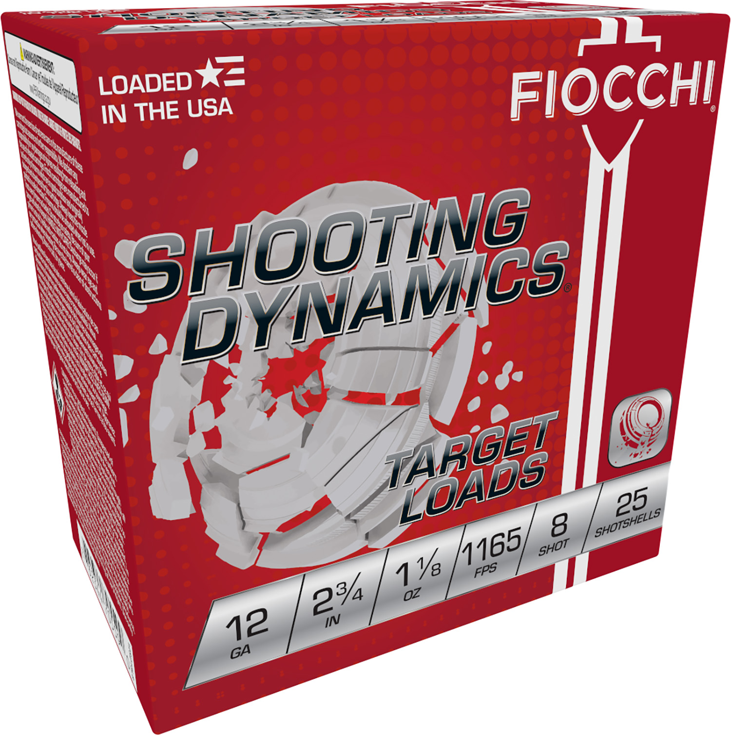 Fiocchi 12SD18L8 Shooting Dynamics Target 12Gauge 2.75″ 1 1/8oz 8Shot 25 Per Box/10 Case