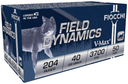 FIOCCHI AMO 204 RUGER 40GR VMAX 50-RD ( 20 BOES PER CASE )