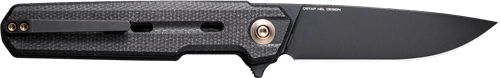 WE KNIFE NAVO 3.25″ BLACK – CANVAS MICARTA STONEWASH