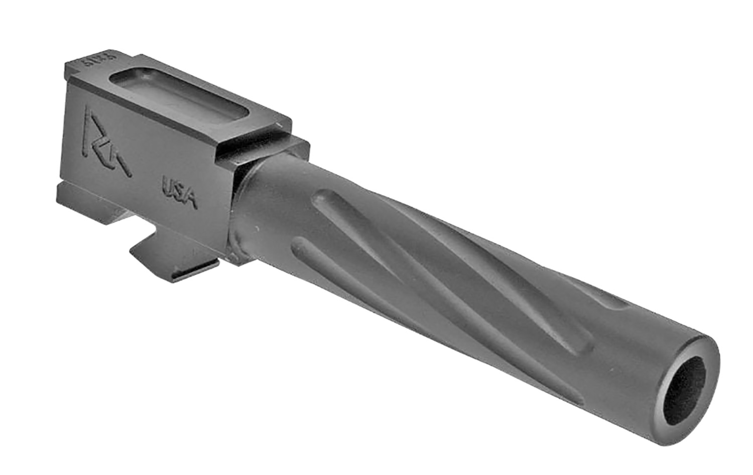 Rival Arms RA20G101D Precision V1 Match Grade 9mm Luger Compatible w/Glock 17 Gen3-4, 4.49" Fluted PVD Stainless Steel, Target Crown