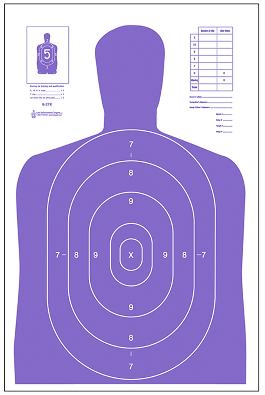 Action Target B27EPR100 Qualification High Visibility Fluorescent Silhouette Paper 23″ x 35″ Fluorescent Purple/White 100 Per Box