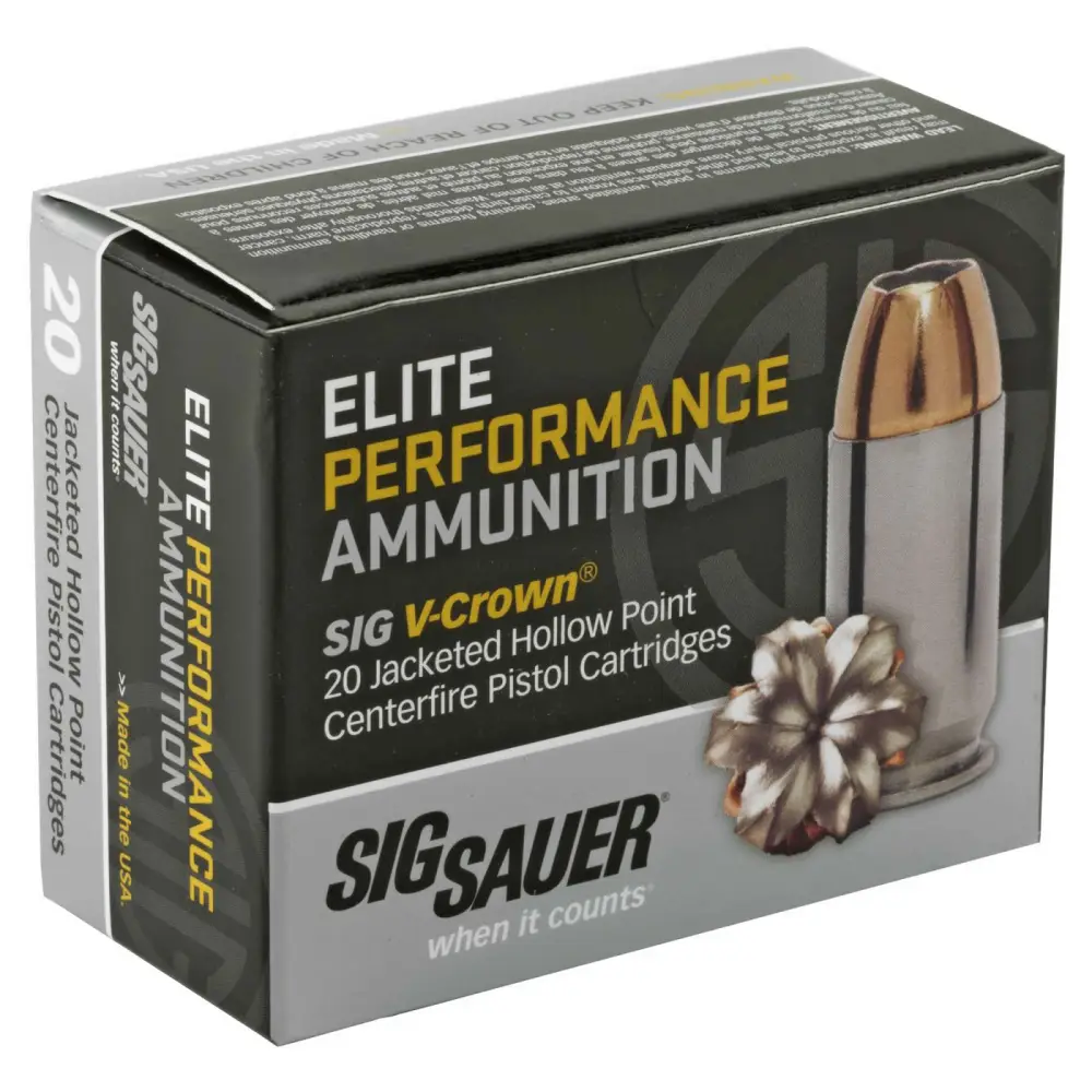 SIG SAUER AMMO 40 S&W 180GR ELITE V-CROWN JHP BOX/20