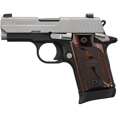 P938 MICRO 9MM LUGER 3” BBL (1)6RD(1)7RD ROSEWD GRIPS 2-TONE