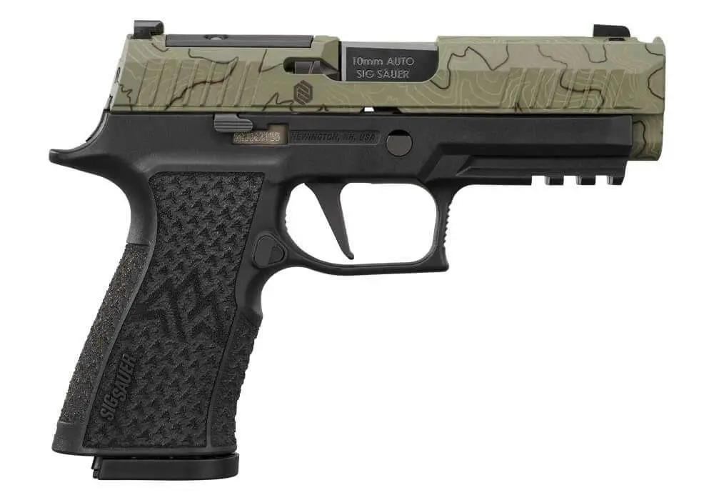 SIG SAUER 320X 10 CA HGA 10MM AUTO 3.8IN BBL XR3 NS OR POLY MOSS GREEN GRIP 3 15RD MAGS CUSTOM WORKS