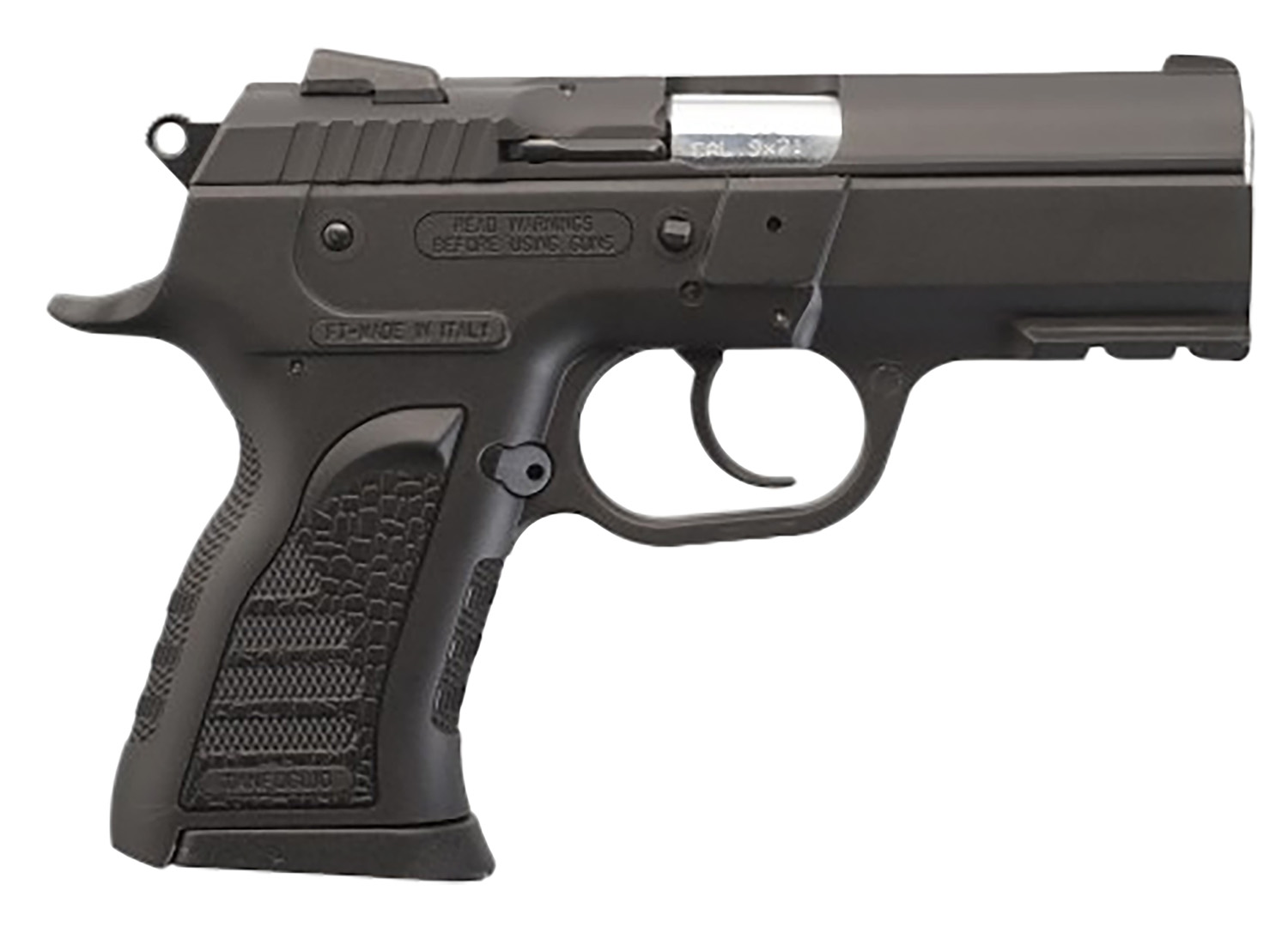 Tanfoglio TFCOMPACTF9 Force Plus Compact Frame 9mm Luger 13+1 3.60″ Stainless Barrel, Black Steel Serrated Slide, Black Polymer Frame w/Picatinny Rail, Black Polymer Grip