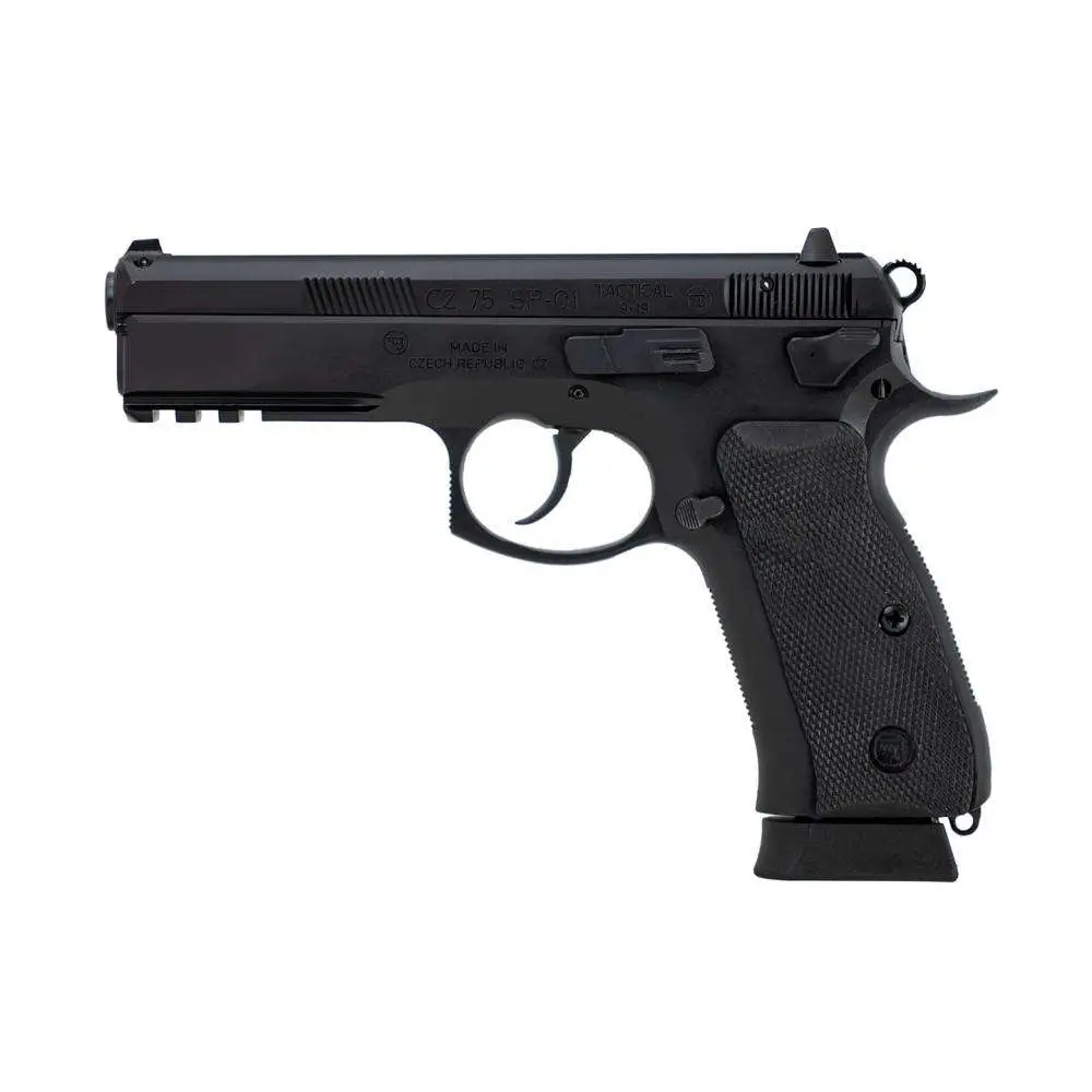 CZ 75 SP-01 TACTICAL 9MM PISTOL BLACK FIXED SIGHTS, AMBI DECOCKER, 2-19RD MAGS