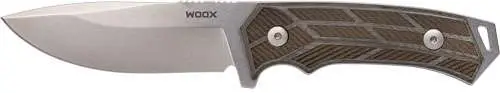 WOOX ROCK62 FIXED BLADE KNIFE – STONEWASHED GREY – MICARTA® / CHECKERED
