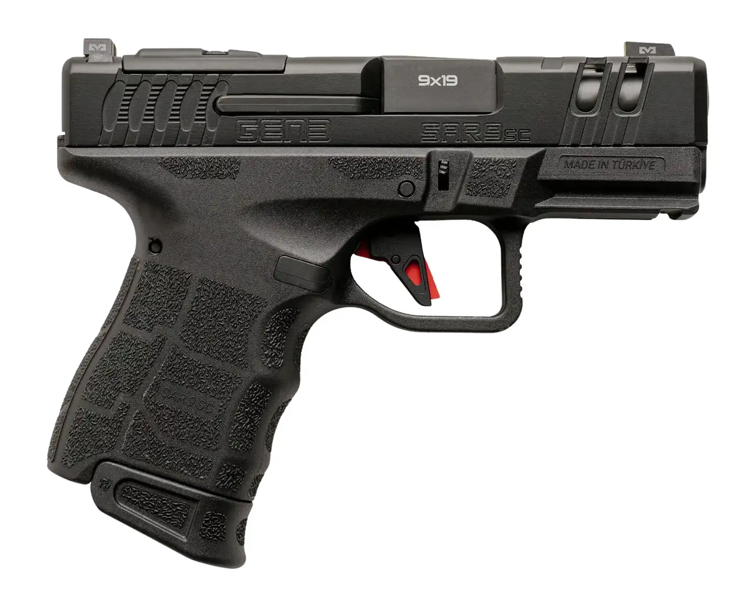 SAR 9 SUBCOMPACT GEN3  HGA 9MM 3.3IN BBL FS BLK 2-10RD  MAGS