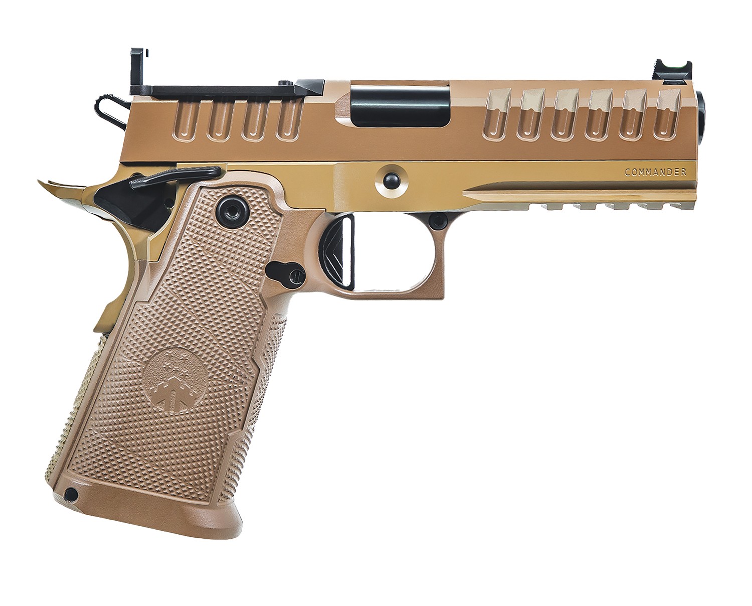 Watchtower Firearms APACHE9MMCMNDRFDE Apache  Commander Frame 9mm Luger 15+1 4.25″ Threaded Barrel Steel Slide Flat Dark Earth PVD