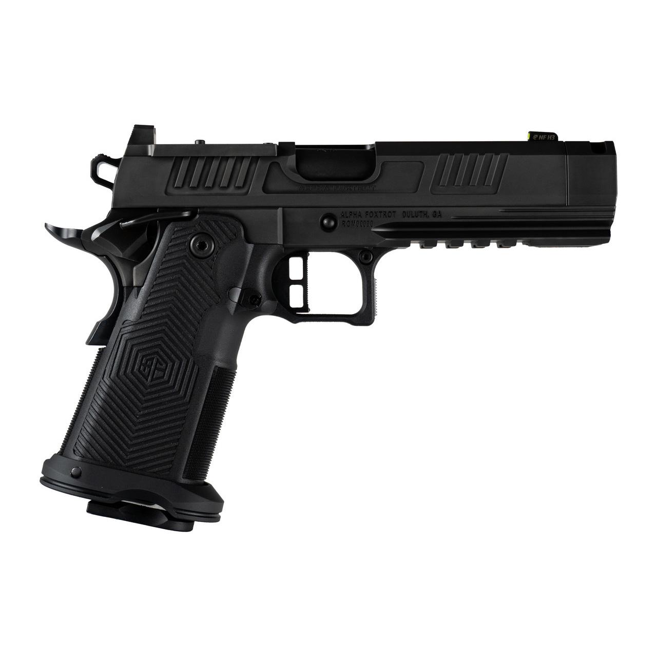 Alpha Foxtrot AF1911-ROMULUS Handgun DLC Finish 9mm Luger 17(1)&20(1)rd Magazines 4.25″ Compensated Threaded Barrel