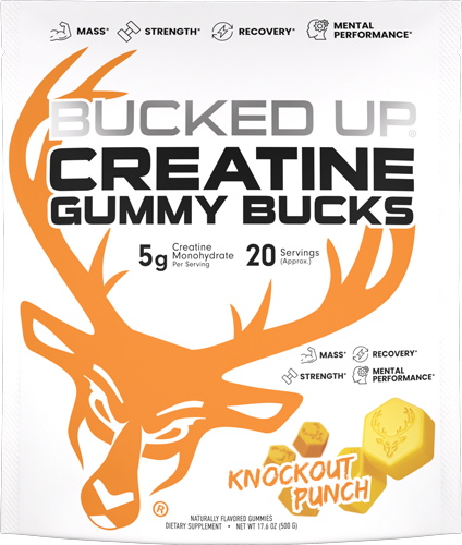 BUCKED UP CREATINE GUMMIES – KNOCKOUT PUNCH 20 SERVINGS