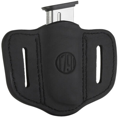 1791 Gunleather MAG11SBLA MAG1.1 Single Mag Holster Stealth Black Leather Belt Slide Compatible w/ Single Stack Ambidextrous
