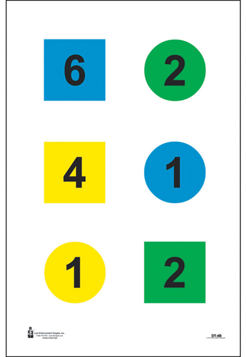Action Target DT4B100 Training Discretionary Command Circle/Square Paper 23" x 35" Multi-Color 100 Per Box