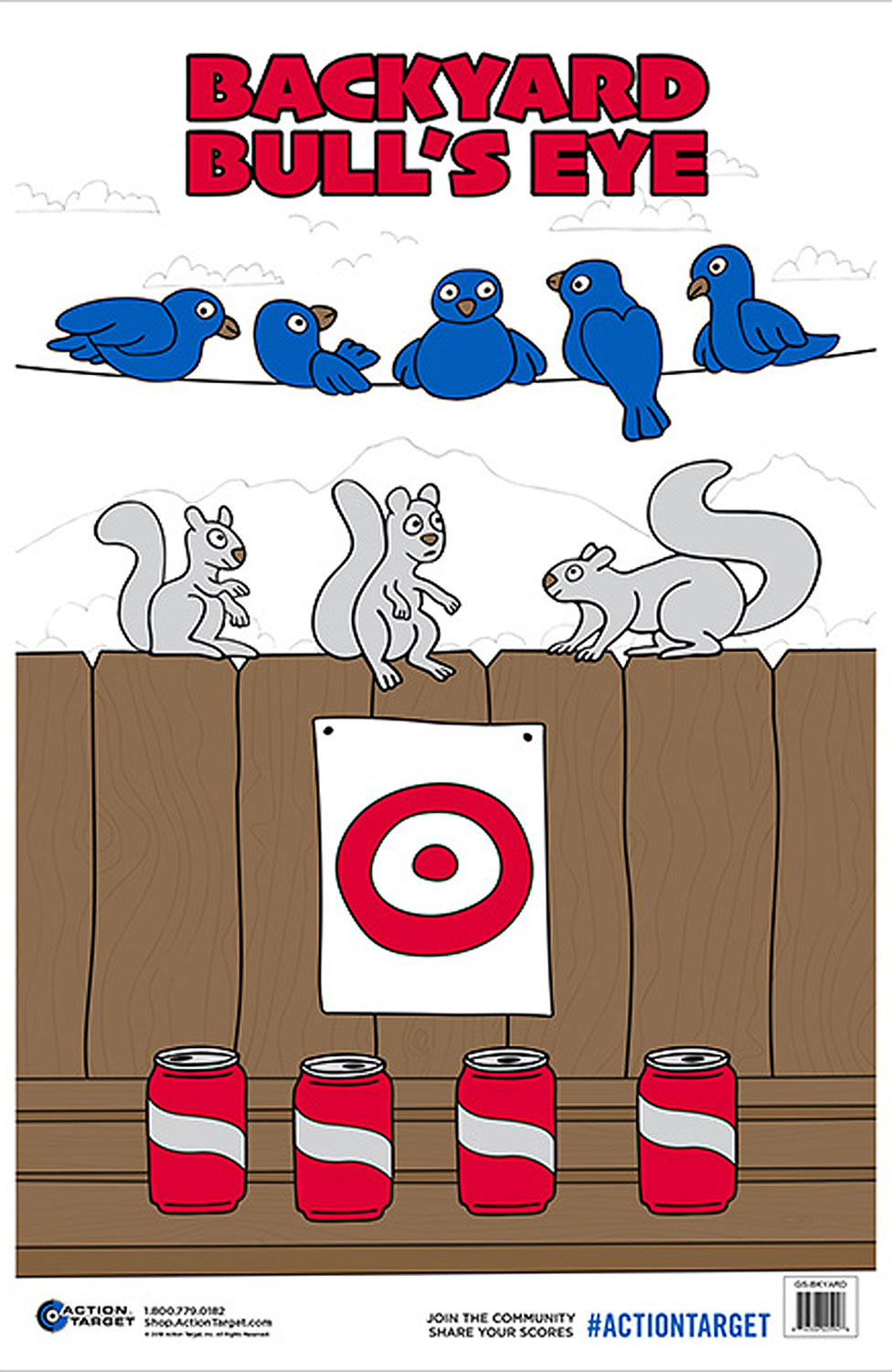 Action Target GSBKYARD100 Entertainment  Animals/Cans/Target Paper Hanging 23″ x 35″ Multi-Color 100 Per Box