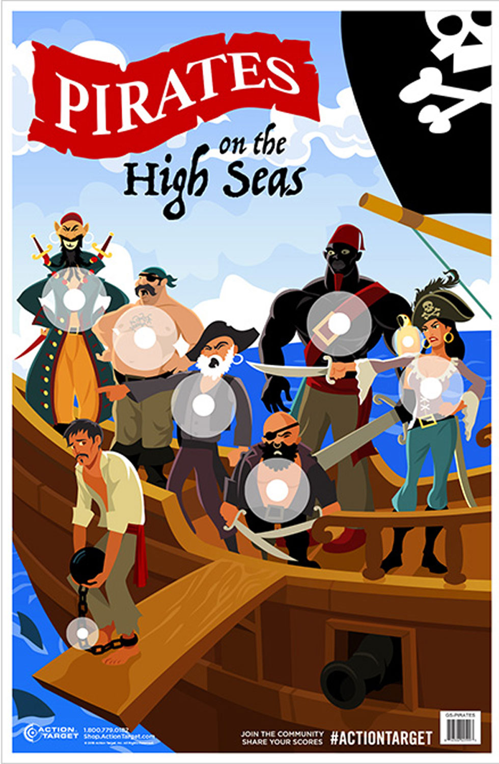 Action Target GSPIRATES100 Entertainment  Pirates/Sailor Paper Hanging 23″ x 35″ Multi-Color 100 Per Box