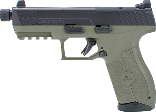 IWI MASADA 9MM 4.6" THREADED - BBL 3-DOT ORP 2-17RD MAG ODGRN