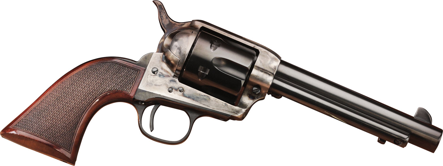 Taylors & Company 556202DE Short Stroke Smoke Wagon  45 Colt (LC) 6rd 5.50″ Blued Cylinder & Barrel Color Case Hardened Steel Frame Checkered Walnut Navy Size Grip (Taylor Tuned)