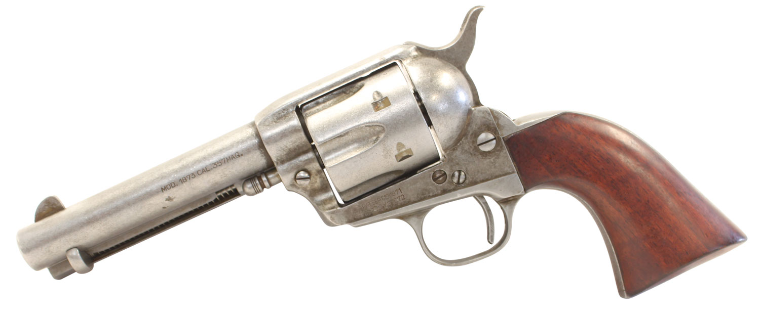 Taylors & Company 555136 1873 Cattleman 357 Mag Caliber with 4.75″ Barrel, 6rd Capacity Cylinder, Overall Antique Finish Steel & Walnut Grip