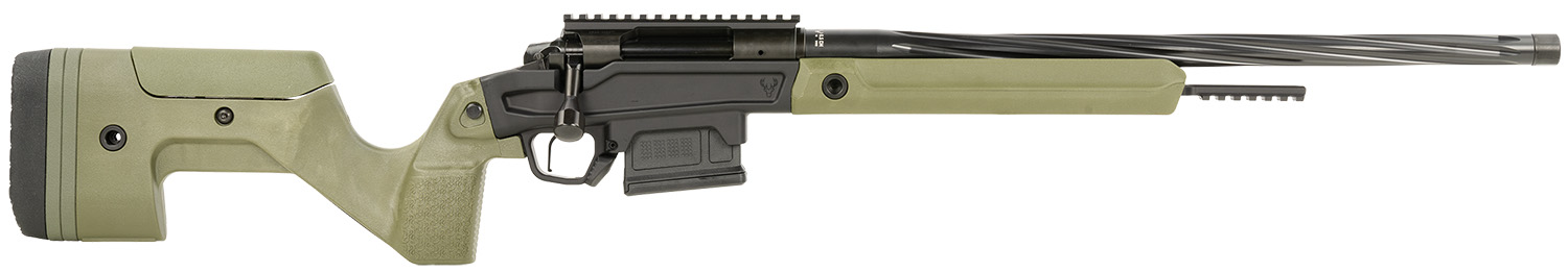 Stag Arms SABR01030002 Pursuit 6.5 Creedmoor 5+1 20″ Threaded/Fluted Sporter, Black Cerakote Barrel/Rec, OD Green OEM Hybrid Hunter Stock, TriggerTech Trigger, 20 MOA Scope Mount