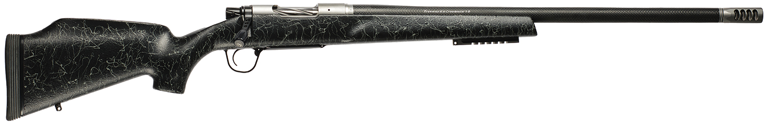 Christensen Arms 8011003400 Traverse  Full Size 7mm PRC 3+1 26″ Natural Stainless Steel Threaded Barrel, Natural Stainless Aluminum Receiver, Black w/Gray Webbing Fixed Monte Carlo w/Raised Comb Stock