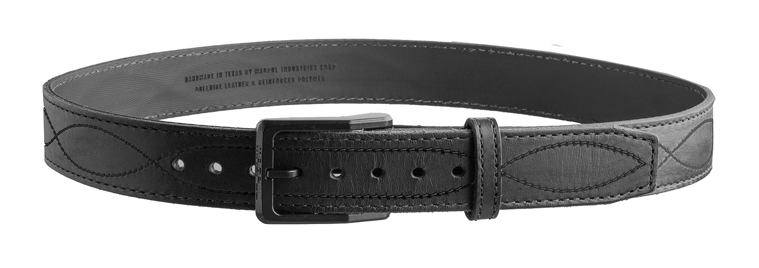 Magpul MAG127600146 Tejas EL Pistolero Black Bull Hide 46" 1.50" Wide Buckle Closure