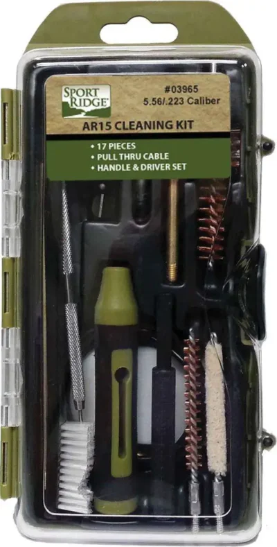 SPORT RIDGE AR15 17PC RIFLE CLEANING KIT HARD CASE