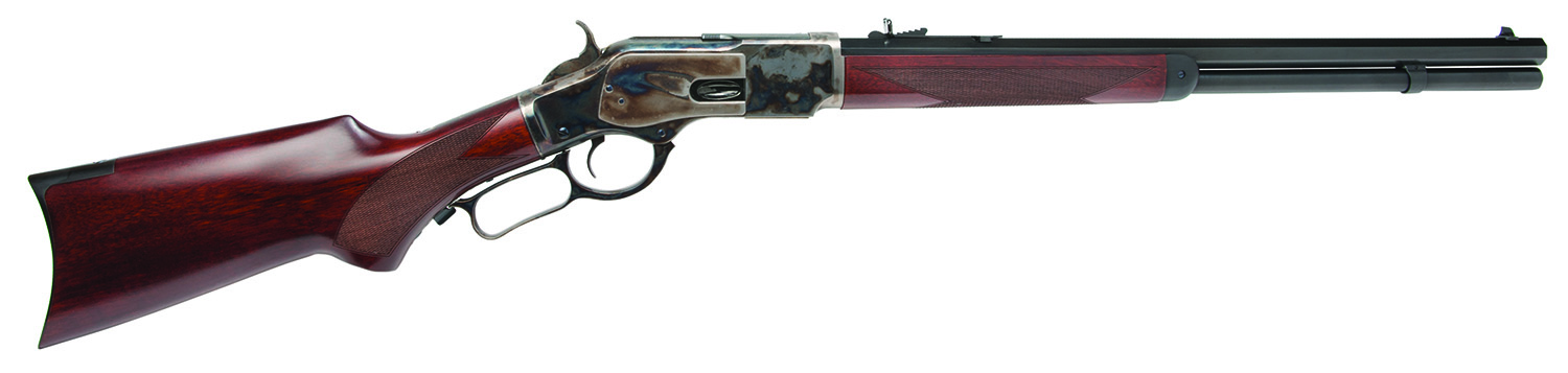 Cimarron CA206 1873 Short Deluxe Full Size 44 Special 10+1, 20″ Blued Octagon Steel Barrel, Color Case Hardened Steel Receiver, Walnut Fixed Pistol Grip Stock, Right Hand