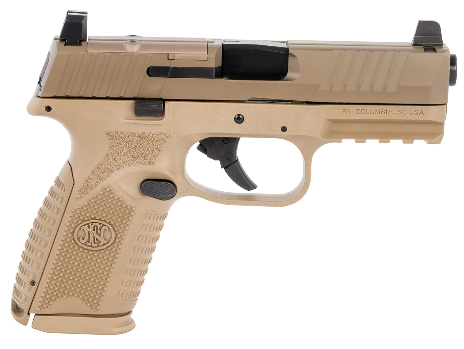 FN 66100741 509M MRD Mid-Size 9mm Luger 15+1 4″ Black Recessed Crown Barrel, Flat Dark Earth PVD Optic Ready/Serrated Steel Slide, Flat Dark Earth Polymer Frame w/Picatinny Rail, Ambidextrous
