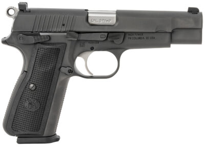 FN 66100256 High Power  9mm Luger 17+1, 4.70" Black Target Crown Steel Barrel, Black PVD Serrated Steel Slide & Steel Frame w/Beavertail, Black Textured Polymer Grip, Ambidextrous