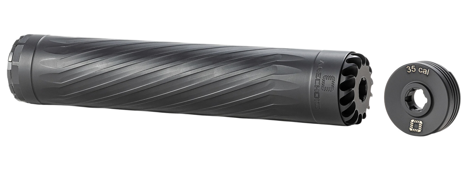 Anechoic X35LB Anechox 35L  35Cal/338Lapua/338/35Magnums Black Stainless Steel/Titanium 1 3/8″x24 w/ 1/2″x28 DTA