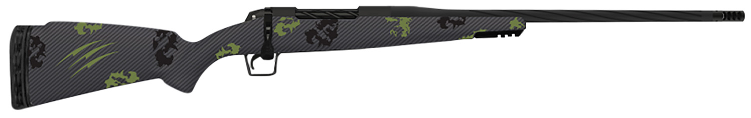 Fierce Firearms TWROG270WIN24BF Twisted Rogue 270 Win 24" Armour Lube Black Steel Threaded Barrel, Drilled & Tapped Steel Receiver, LR Negative Comb Forest Camo Carbon Fiber Stock