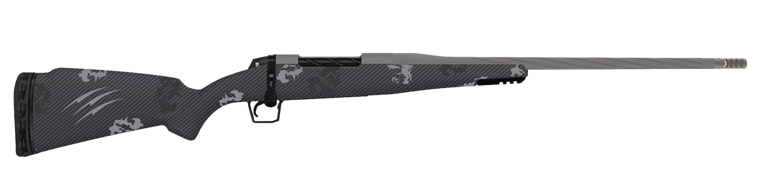 Fierce Firearms TWROG7PRC20GP Twisted Rogue 7mm PRC 20″ Tungsten Cerakote Steel Threaded Barrel, Drilled & Tapped Steel Receiver, LR Negative Comb Phantom Camo Carbon Fiber Stock