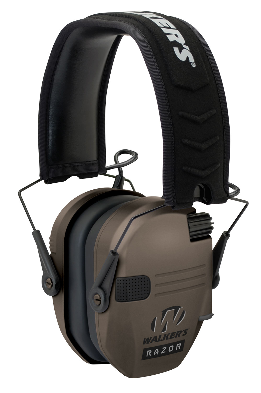 Walker’s GWPRSEMFDE Razor Slim Electronic Muff 23 dB Over the Head Flat Dark Earth/Black Polymer