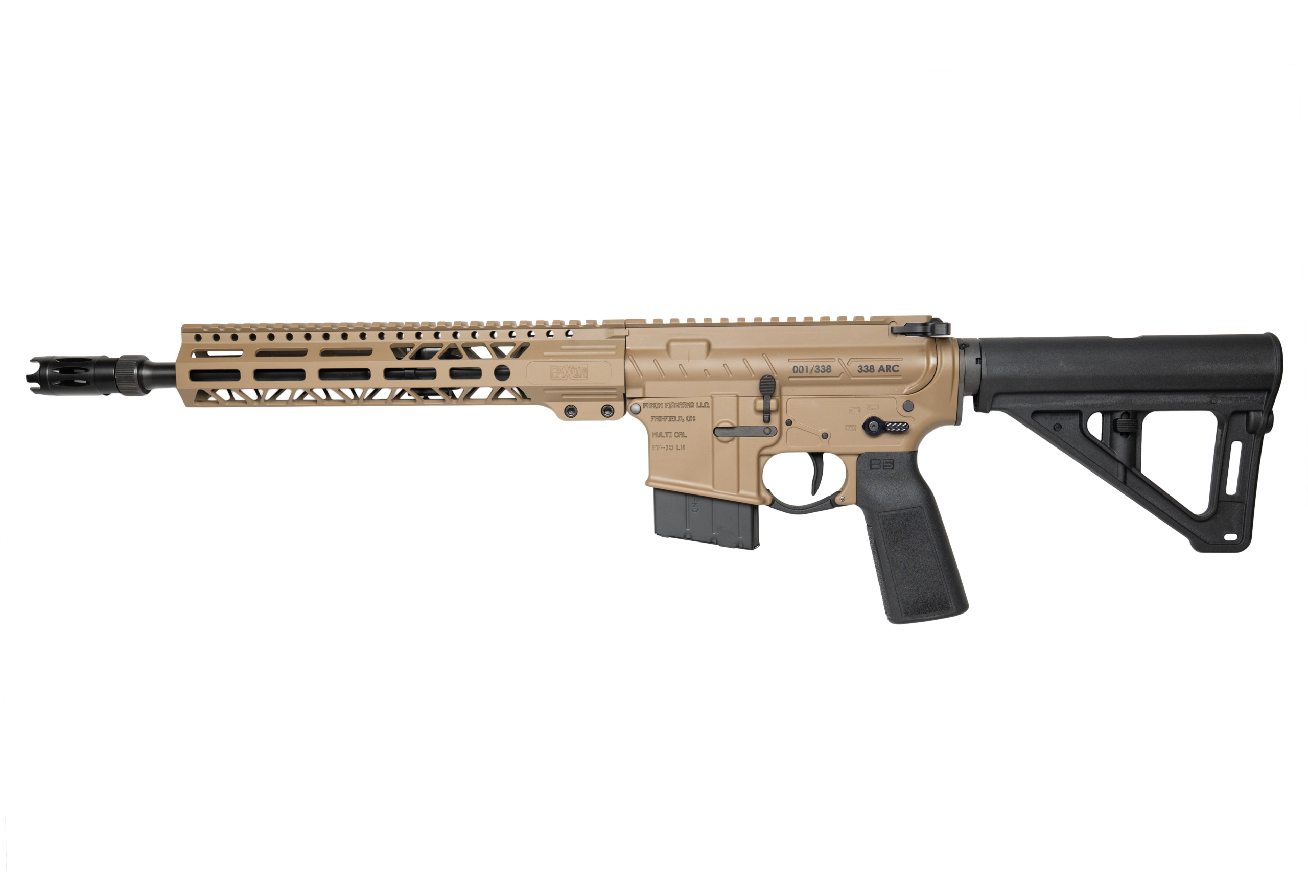 FAXON FIREARMS 338ARC PISTOL 12.5″ FDE, B5 SYSTEMS MAGPUL BRACE